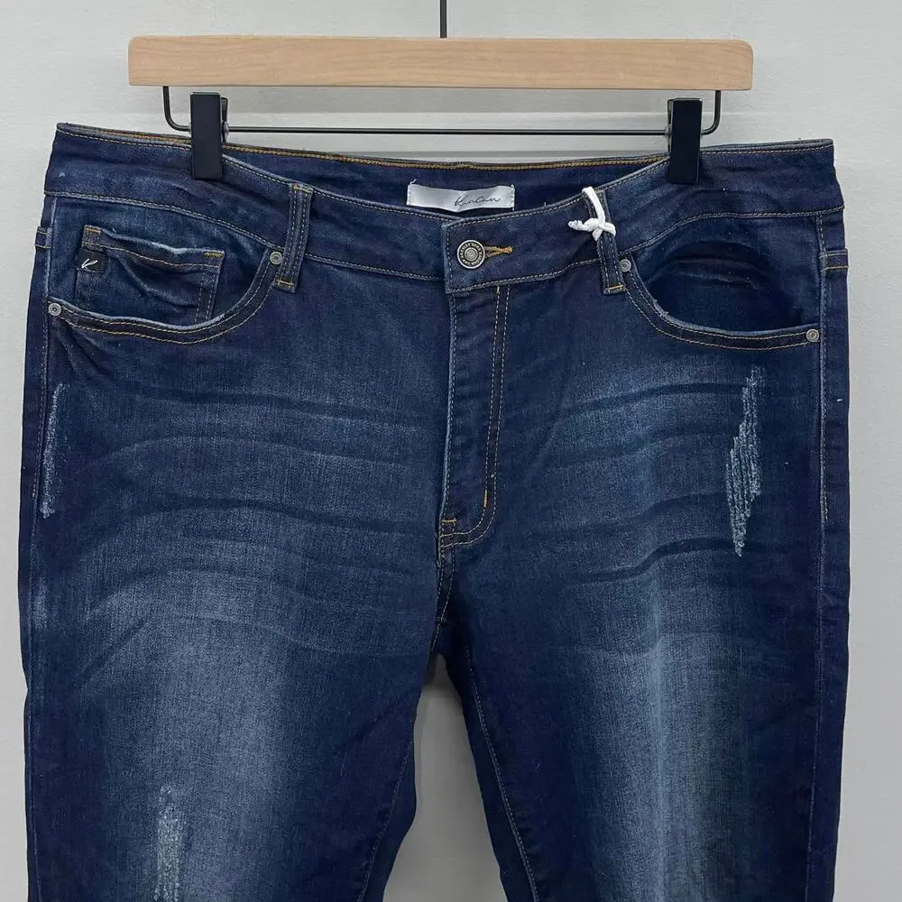 KanCan Mid Rise Dark Denim Skinny Jeans Style KC6003D-B‎